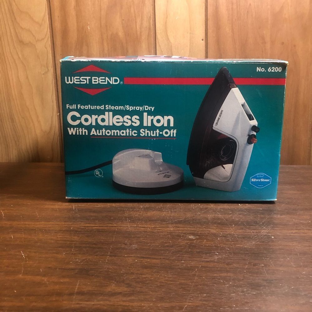 Sleek Black and White Cordless Iron